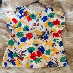 Vintage Alicia abstract floral print top size M